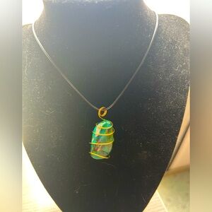 Chrysocolla wire wrap pendant